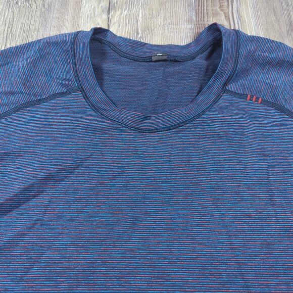 Lululemon Metal Vent Tech T Shirt Mens XL Blue Short Sleeve Athletic Active Gym - Picture 8 of 14